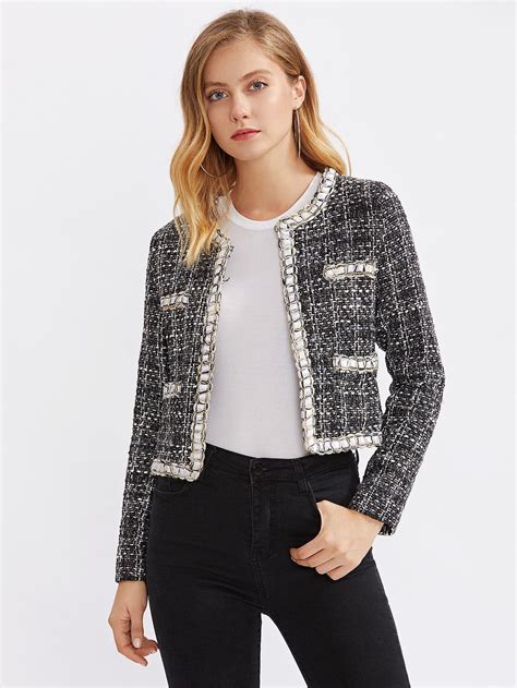 chanel plaid jacket|Chanel style blazers for women.